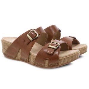 Dansko Leeann Sandal 41 Tan Burnished Leather‎ Slip On
